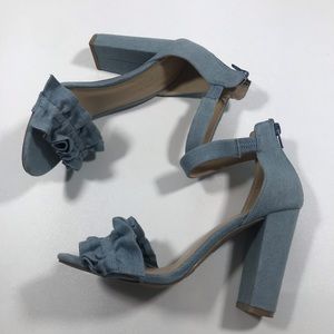 Blue denim heels